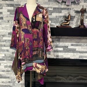 Anis A 3 button wearable art cardigan/ dress size S ? ( Better Fit XS)